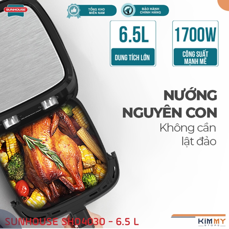 Nồi chiên không dầu 6.5L Sunhouse SHD4030 - 1700W